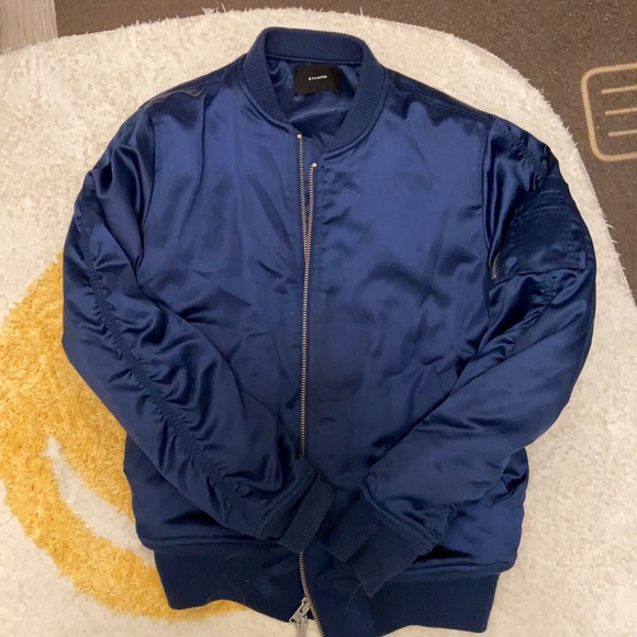 Dark blue stampd bomber jacket - Picture 3 of 5